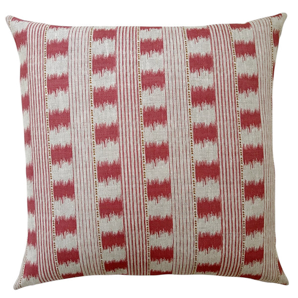 NEW IN! Ikat Stripe Raspberry Linen 45x45 cm