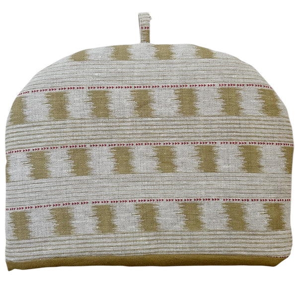 Tea Cozy ~ Ikat Stripe Yellow Linen