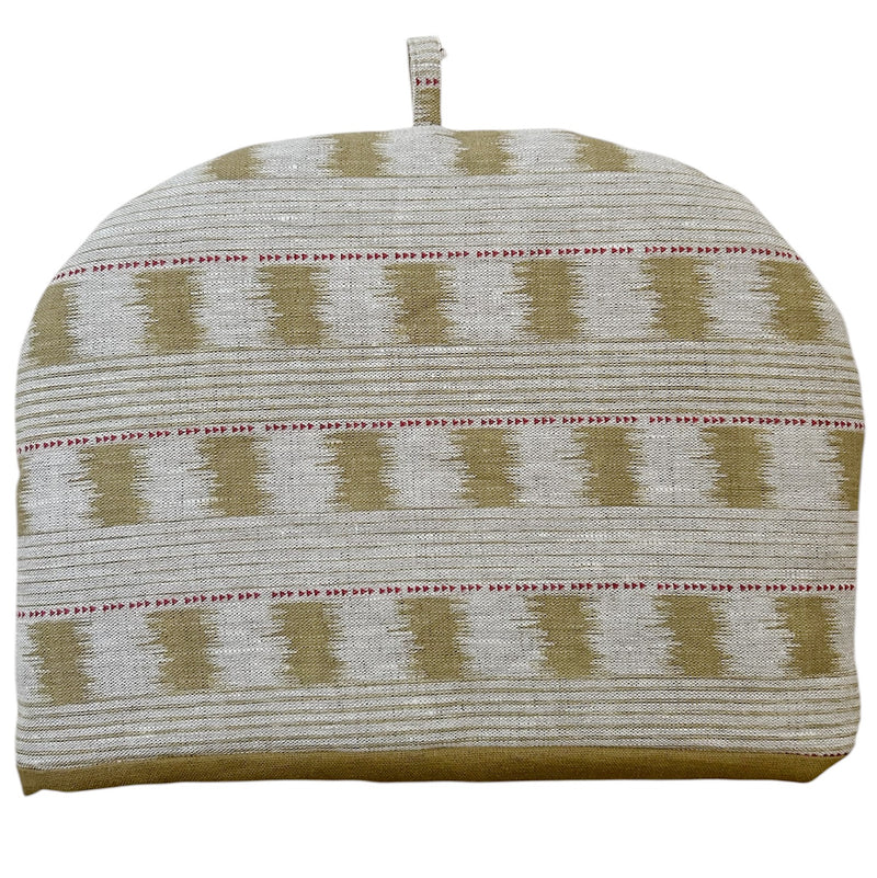 Tea Cozy ~ Ikat Stripe Yellow Linen