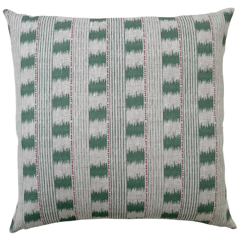 NEW IN! Ikat Stripe Green Linen 50x50 cm