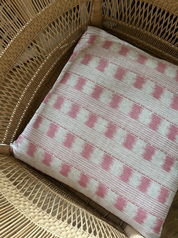 NEW IN! Ikat Stripe Pink Linen 45x45 cm