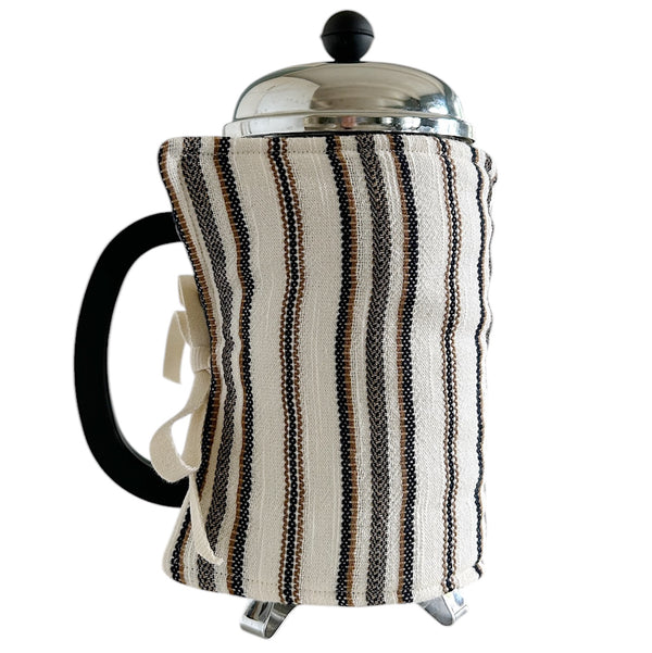 NEW IN! Coffee Cozy ~ Ecru Stripe