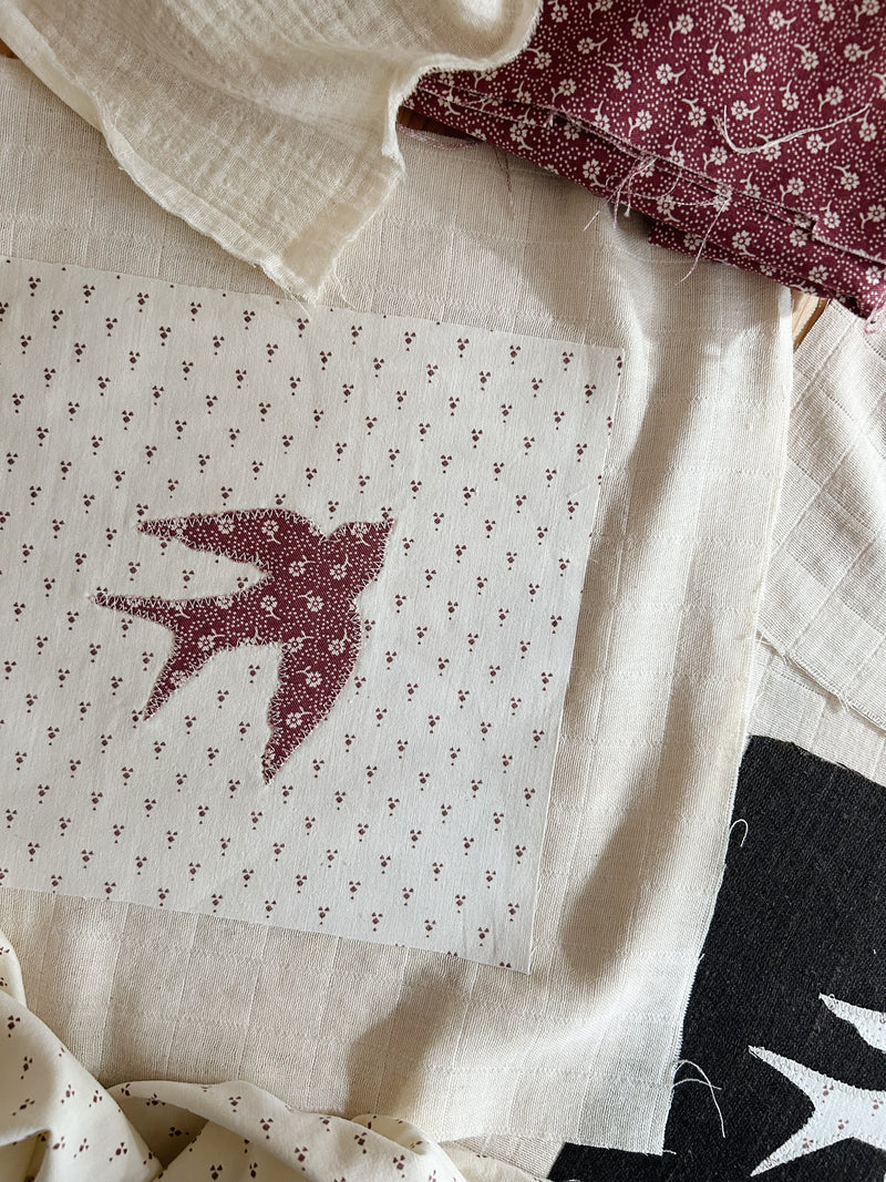 NEW IN! Patchwork Art ~ Red Swallow