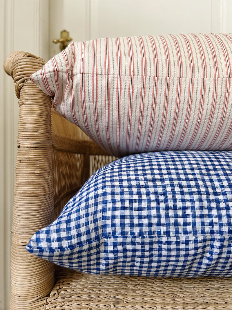 NEW IN! Blue Gingham Linen 50x50 cm