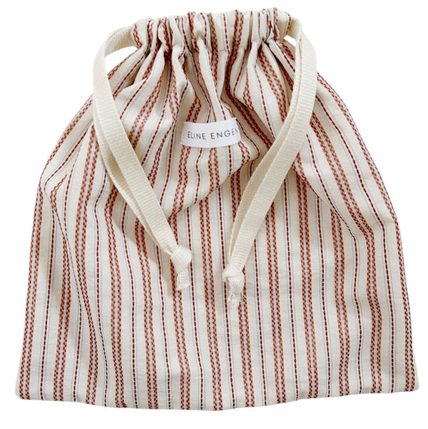 Rust Brown Stripe String Bag