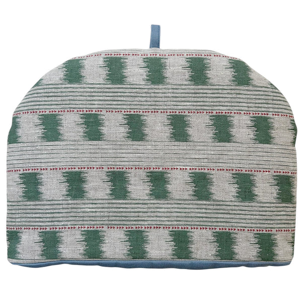 Tea Cozy ~ Ikat Stripe Green Linen