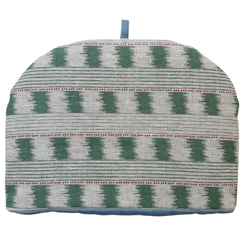 Tea Cozy ~ Ikat Stripe Green Linen
