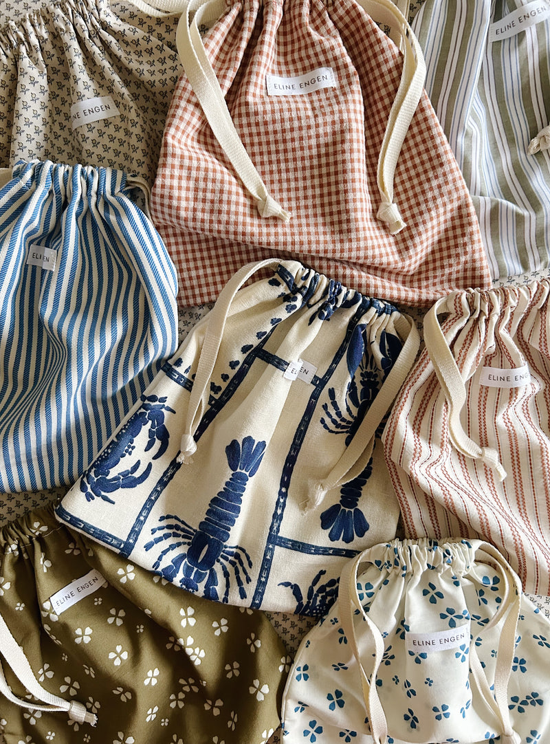 Blue Stripe String Bag
