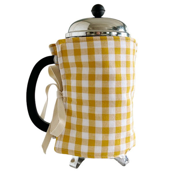 Coffee Cozy ~ Yellow Check