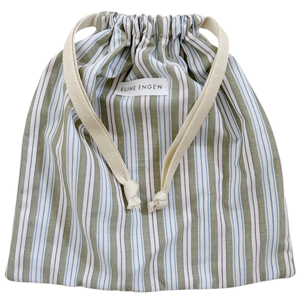 Blue Green Stripe  String Bag