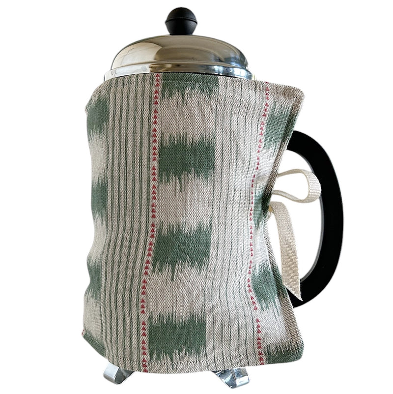 NEW IN! Coffee Cozy ~ Ikat Stripe Green