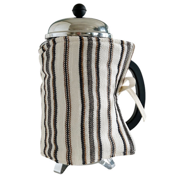 NEW IN! Coffee Cozy ~ Ecru Stripe