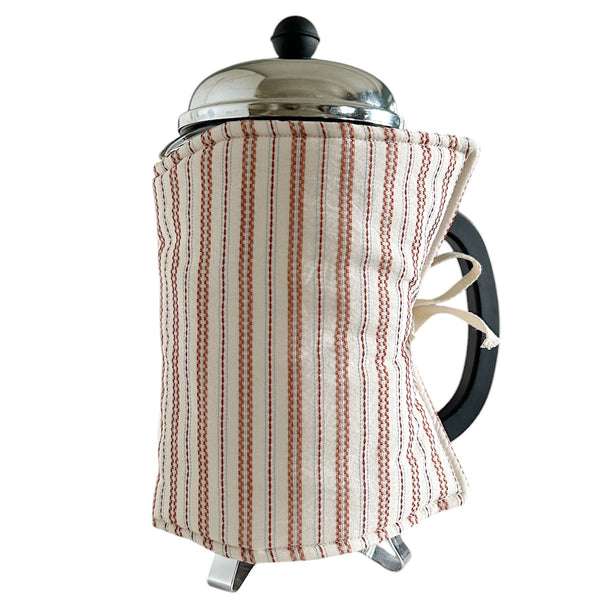 Coffee Cozy ~ Rust Brown Stripe