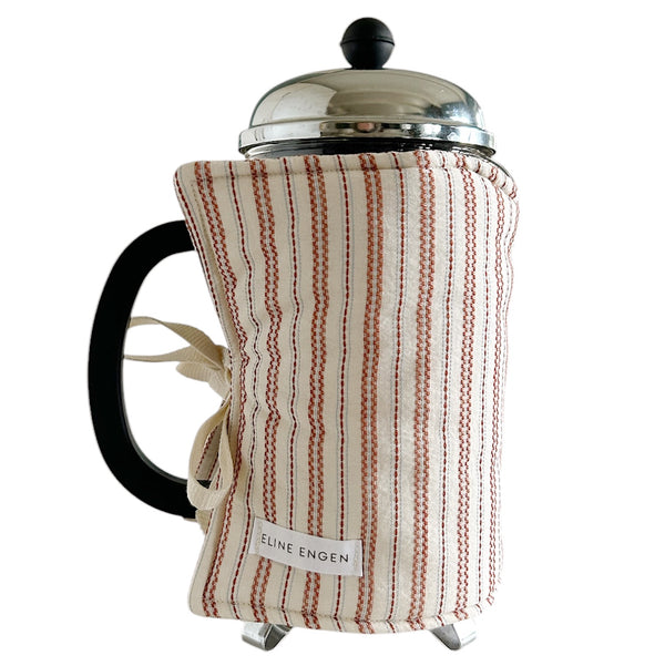 Coffee Cozy ~ Rust Brown Stripe