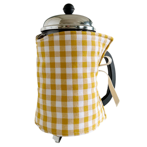 Coffee Cozy ~ Yellow Check