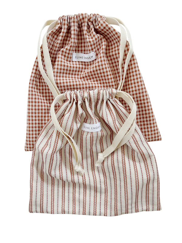 Rust Brown Stripe String Bag