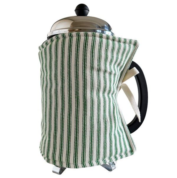 NEW IN! Coffee Cozy ~ Green Stripe